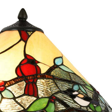 faire-river of goods Accent Lamp Cardinal Stained Glass Lamp Beautiful Piece!  Handmade